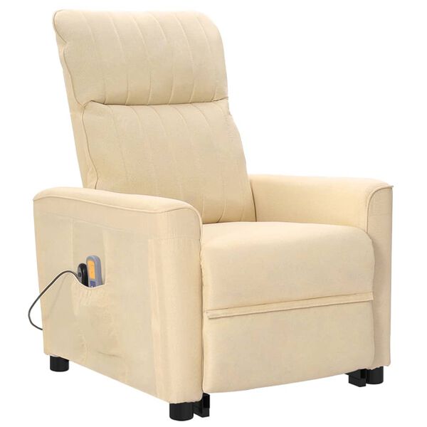 vidaXL Fauteuil de massage Cr&egrave;me Tissu