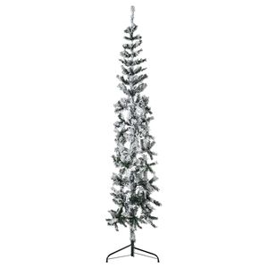 vidaXL Demi sapin de No&euml;l artificiel mince avec neige floqu&eacute;e 240 cm