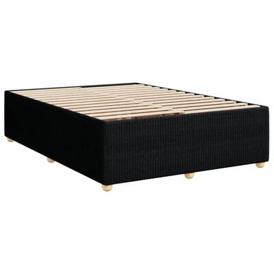 vidaXL Sommier à lattes de lit avec matelas Noir 140x200 cm Tissu