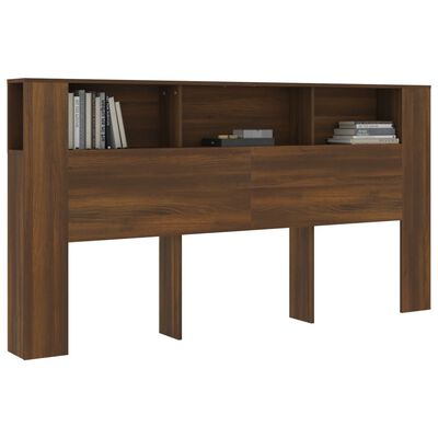 vidaXL Armoire de tête de lit Chêne marron 200x18,5x104,5 cm