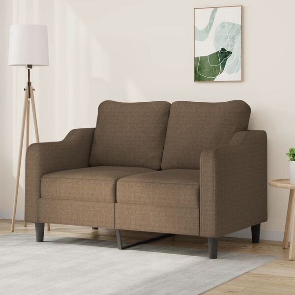 vidaXL Canap&eacute; &agrave; 2 places Marron 120 cm Tissu