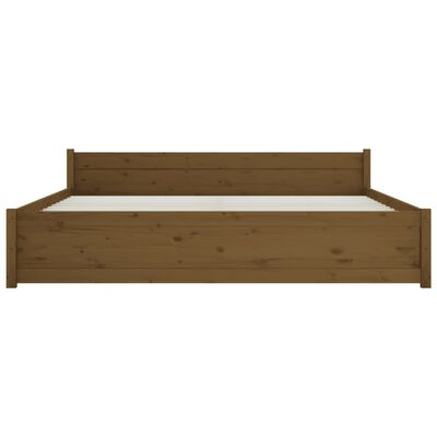 vidaXL Cadre de lit sans matelas marron miel bois massif 200x200 cm