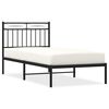 vidaXL Cadre de lit m&eacute;tal sans matelas avec t&ecirc;te de lit noir 90x190 cm