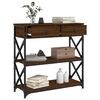 vidaXL Table console ch&ecirc;ne marron 75x28x75 cm bois d'ing&eacute;nierie