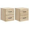 vidaXL Cabinet de chevet mural 2 pc Ch&ecirc;ne Sonoma 34,5 x 33 x 40 cm