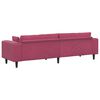 vidaXL Canap&eacute; avec coussin Bordeaux 250 x 77 x 76 cm Velours