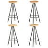 vidaXL Tabourets de bar lot de 4 bois de manguier brut