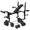 vidaXL Banc d'entra&icirc;nement avec support de poids jeu d'halt&egrave;res 120 kg