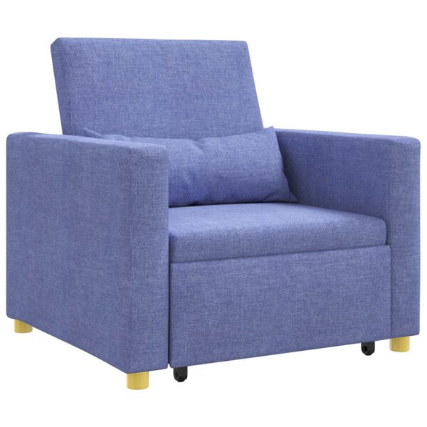 vidaXL Canap&eacute;-lit escamotable simple Bleu jean 90 x 165 x 87 cm tissu
