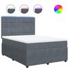 vidaXL Sommier &agrave; lattes de lit et matelas Gris fonc&eacute; 140x190cm Velours