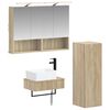 vidaXL Ensemble d'armoire de salle de bain 4 pc Ch&ecirc;ne Sonoma