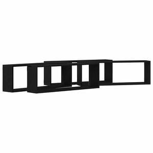 vidaXL &Eacute;tag&egrave;res Murales 4 pc Ch&ecirc;ne noir 80 x 15 x 26 cm