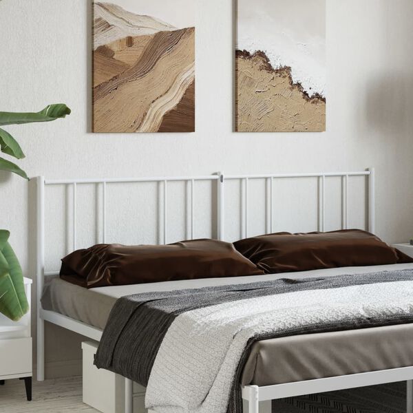 vidaXL T&ecirc;te de lit de remplacement m&eacute;tal blanc 200 cm