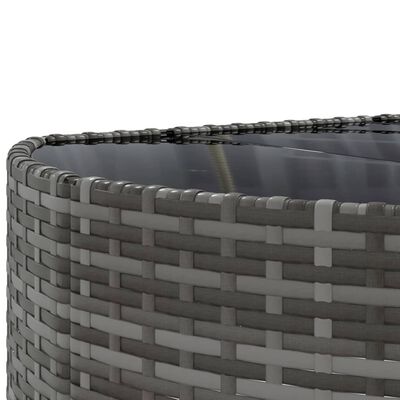 vidaXL Salon de jardin avec coussins 7 pcs gris résine tressée