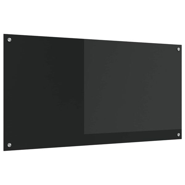 vidaXL Protection de cuisine Noir 120 x 60 x 0,6 cm verre tremp&eacute;