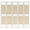 vidaXL Cloison de s&eacute;paration 5 panneaux Cr&egrave;me 175x165 cm Tissu