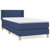 vidaXL Sommier &agrave; lattes de lit avec matelas Bleu 90x200 cm Tissu