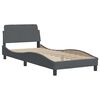 vidaXL Cadre de lit sans matelas gris fonc&eacute; 90x200 cm velours