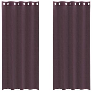 vidaXL Rideaux en voile avec &oelig;illets 2 pcs violet 140x225 cm