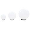 vidaXL Jeu de lampe boule à LED 3 pcs PMMA sphérique 20/30/40 cm
