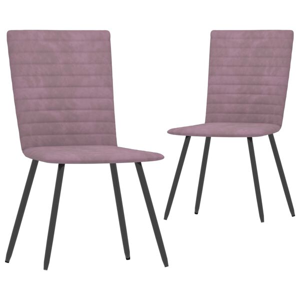 vidaXL Chaises &agrave; manger lot de 2 Rose Velours