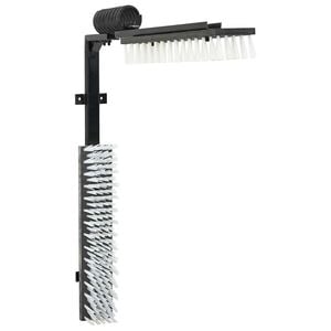 vidaXL Brosses pour le b&eacute;tail Noir et Blanc 84 x 10 x 91 cm PVC