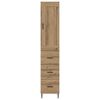 vidaXL Haut Armoire avec tiroir Ch&ecirc;ne artisanal 34,5 x 34 x 180 cm