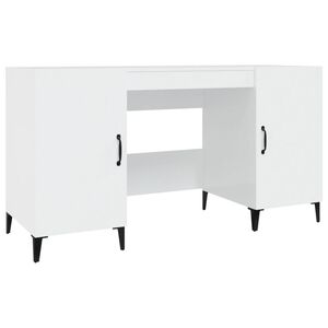 vidaXL Bureau Blanc brillant 140x50x75 cm Bois d'ing&eacute;nierie
