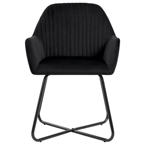 vidaXL Chaises &agrave; manger lot de 4 Noir Velours