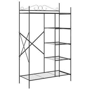 vidaXL Armoire Ouverte avec &eacute;tag&egrave;re Noir 104,5 x 45 x 172 cm Acier