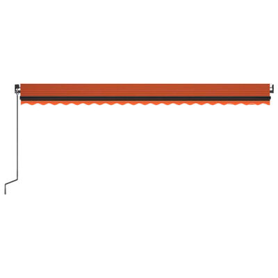 vidaXL Auvent manuel rétractable 500x300 cm Orange et marron
