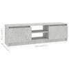 vidaXL Meuble TV Gris b&eacute;ton 120x30x35,5 cm Bois d'ing&eacute;nierie
