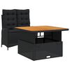 vidaXL Ensemble &agrave; manger de jardin coussins 2pcs noir r&eacute;sine tress&eacute;e