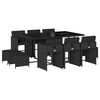 vidaXL Ensemble &agrave; manger de jardin 11 pcs coussins noir r&eacute;sine tress&eacute;e