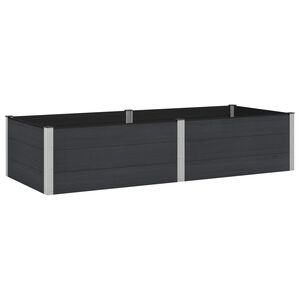 vidaXL Jardini&egrave;re sur&eacute;lev&eacute;e Noir 250 x 100 x 54 cm WPC et Aluminium