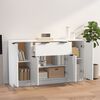 vidaXL Buffets 3 pcs Blanc Bois d'ing&eacute;nierie