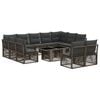 vidaXL Ensemble de canap&eacute; de jardin 12 pc Gris polyrotin