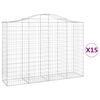 vidaXL Paniers &agrave; gabions arqu&eacute;s 15 pcs 200x50x140/160 cm Fer galvanis&eacute;