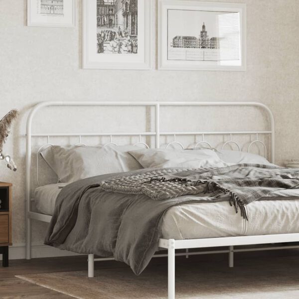 vidaXL T&ecirc;te de lit de remplacement m&eacute;tal blanc 160 cm
