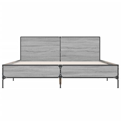 vidaXL Cadre de lit sans matelas sonoma gris 140x200 cm