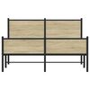 vidaXL Cadre de lit en m&eacute;tal sans matelas ch&ecirc;ne sonoma 140x190 cm