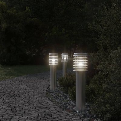 vidaXL Lampadaire d'extérieur argenté 60 cm acier inoxydable