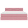 vidaXL Lit de Rangement avec matelas Rose 180 x 200 cm Velours