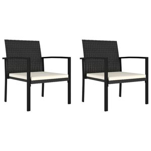 vidaXL Chaises &agrave; manger de jardin lot de 2 R&eacute;sine tress&eacute;e Noir