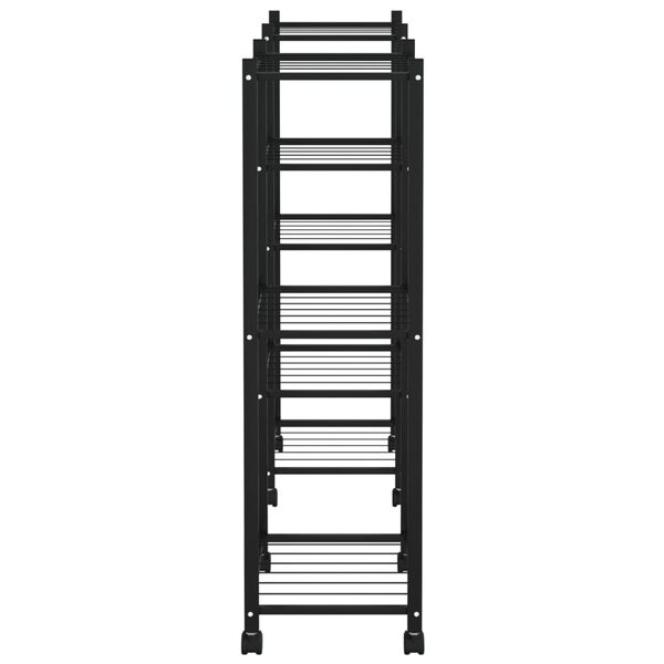 vidaXL Jardini&egrave;re avec roues 83x25x83,5 cm Noir Fer