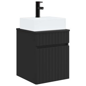 vidaXL Meuble-s&egrave;che avec &eacute;vier mural Noir 39 x 41 x 62,5 cm