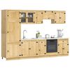 vidaXL Armoire avec tiroir avec &eacute;tag&egrave;re SKI 9 pcs Brun Miel Pin massif