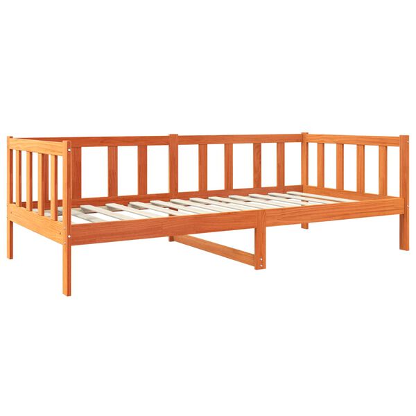 vidaXL Cadre de lit Cire marron 90 x 190 cm Bois de pin massif