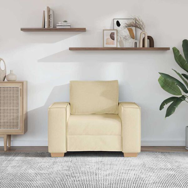 vidaXL Canap&eacute;-chaise Cr&egrave;me 60 cm Tissu