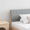 vidaXL T&ecirc;te de lit capitonn&eacute;e Gris clair 200 cm Pin massif